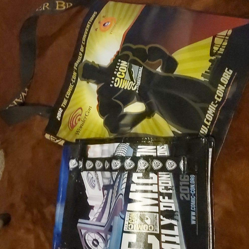 Lot of 2 Comic-con Swag Bags 2012 & 2016